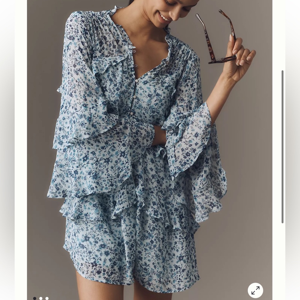 By Anthropologie Ruffle Swing Romper